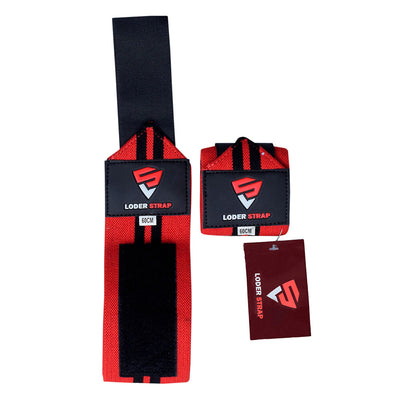 Loder Strap Ultimate Support - Competition Power Weight Lifting Wrist Wraps, Size 60cm/80cm Balck & Red