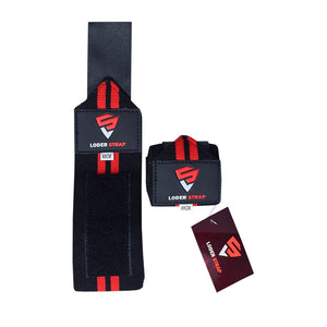 Loder Strap Competition Power Weight Lifting Wrist Wraps (60cm/80cm) – Maximum Support in Every Lift Black & Red