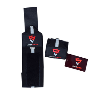 Loder Strap Competition Power Weight Lifting Wrist Wraps – Maximum Support in Every Lift (60cm/80cm) Black with white center line