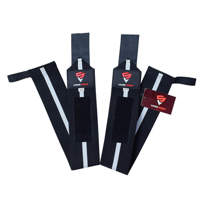 Loder Strap Competition Power Weight Lifting Wrist Wraps – Maximum Support in Every Lift (60cm/80cm) Black with white center line