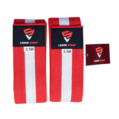 Knee wraps Heavy Cotton Red With One White Strap