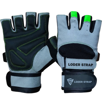 Weight Lifting Gloves Gel Padding Gray Neon