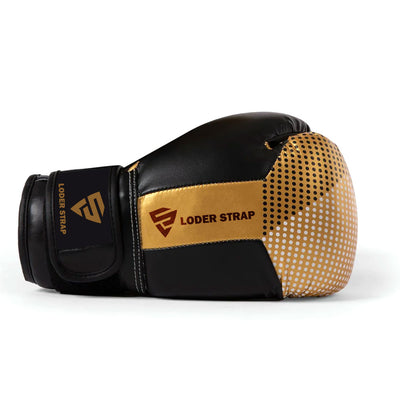 VELCRO BOXING GLOVES GOLD & BLACK