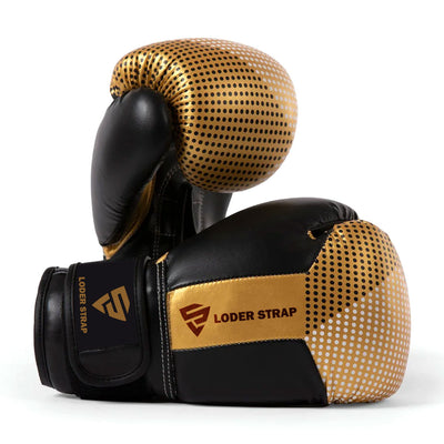 VELCRO BOXING GLOVES GOLD & BLACK