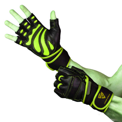 Weightlifting gloves with built-in wrist support