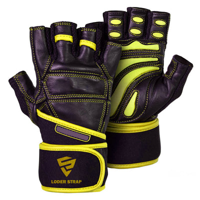 Weightlifting gloves with built-in wrist support
