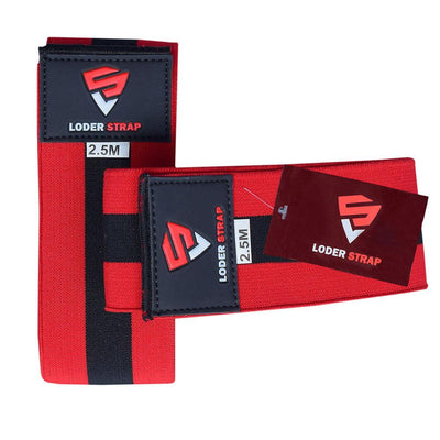 Knee Wraps 1X Super Heavy Red with One Black Strap