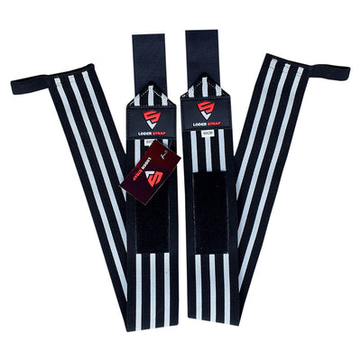 Loder Strap Ultimate Support - Competition Power Weight Lifting Wrist Wraps 1X Super Heavy Black and white linen Size 60cm/80cm