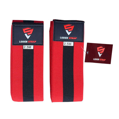 Knee Wraps 1X Super Heavy Red with One Black Strap
