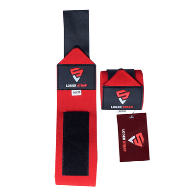 Loder Strap Ultimate Support - Competition Power Weight Lifting Red Wrist Wraps, Size 60cm/80cm