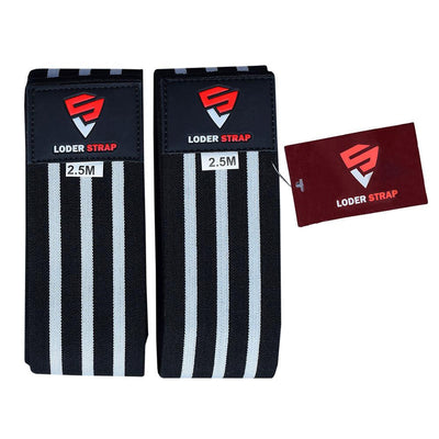 Knee Wraps 1X Super Heavy Black With Three White Straps